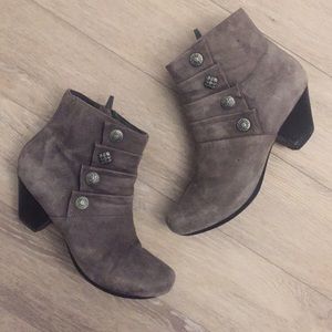 Dansko grey suede booties